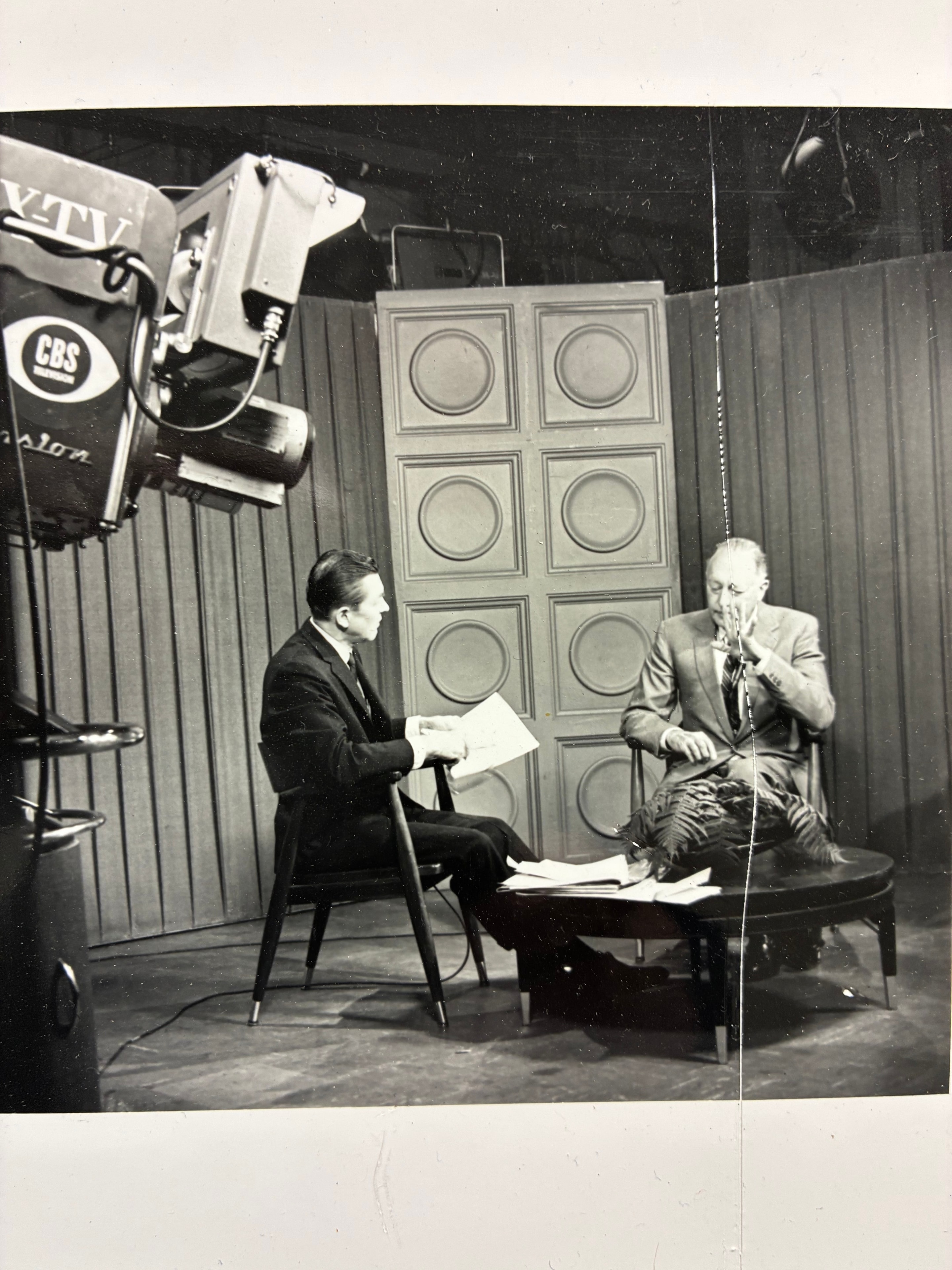 Parker Wheatley and guest on the set of "Eye On St. Louis," ca. 1966